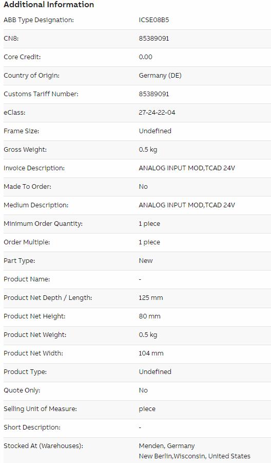 ABB ICSE08B5 FPR3346501R1012